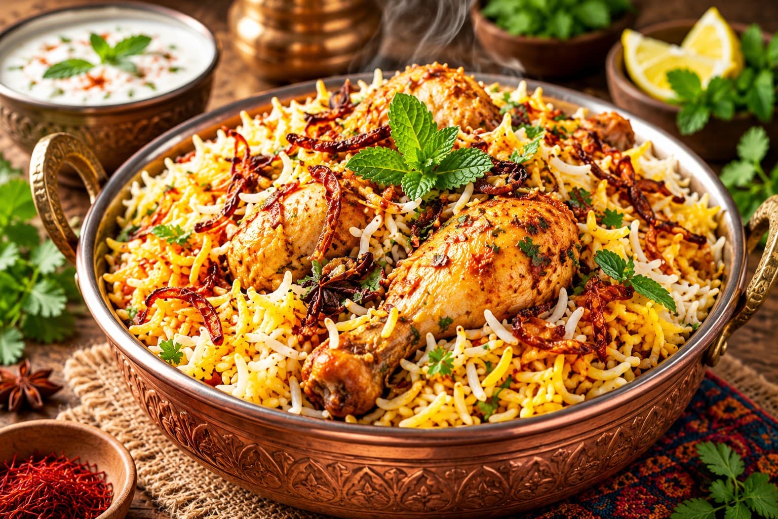 Chicken Biryani made with basmati rice