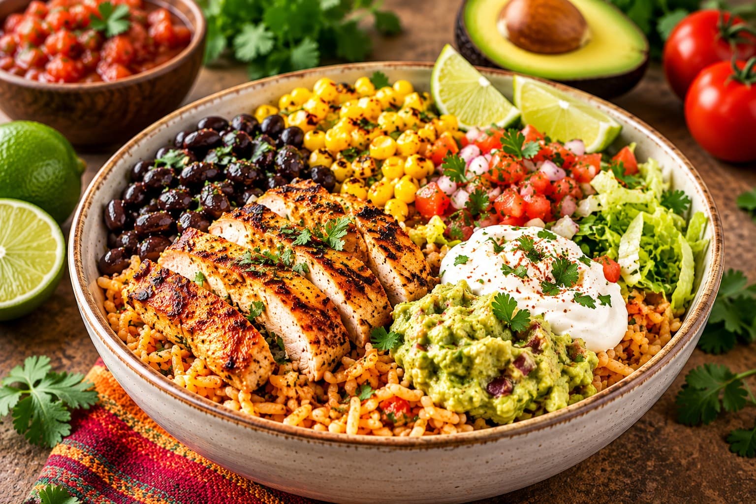 Mexican Rice Bowl made with basmati rice