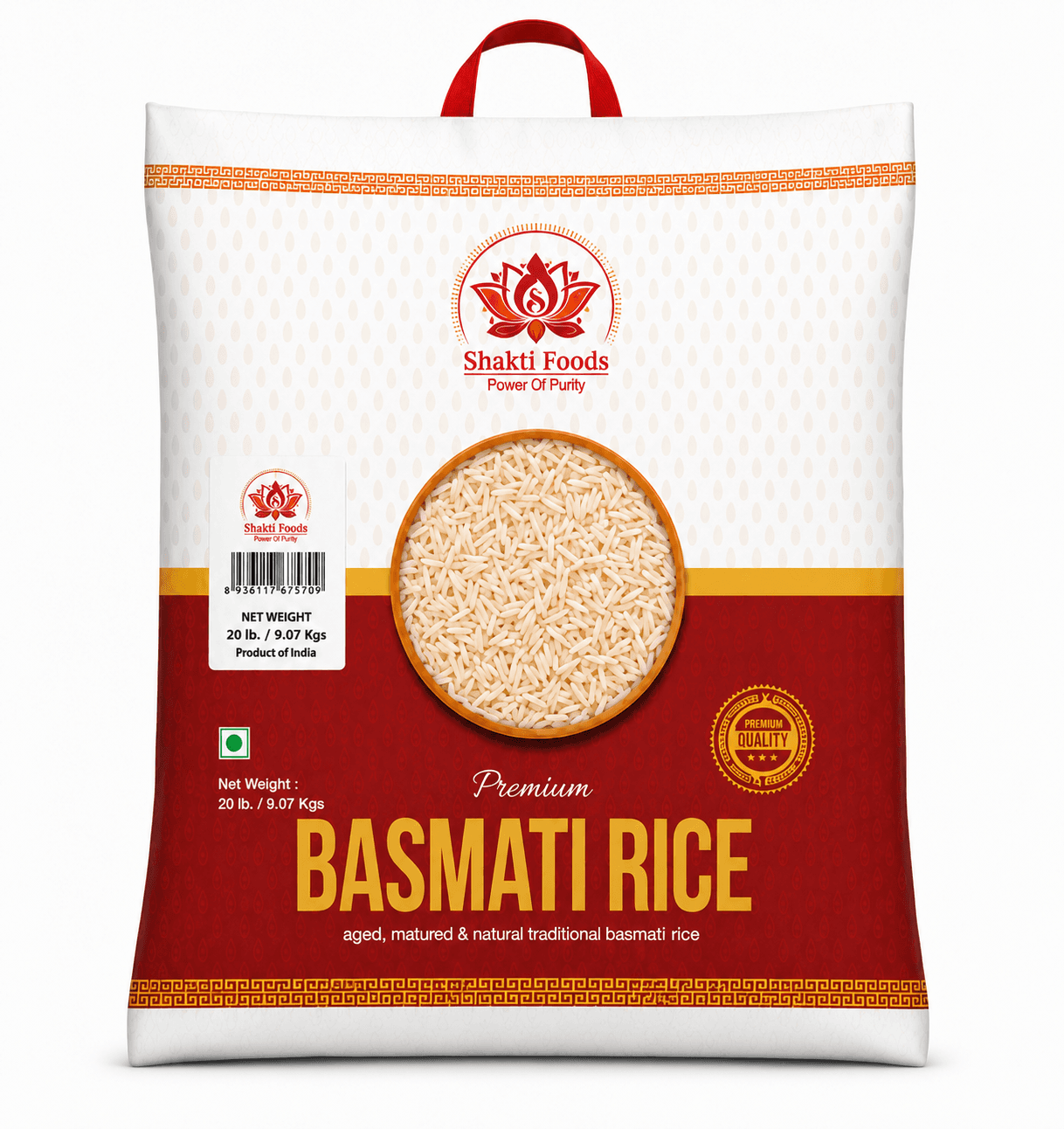 Shakti Foods Premium Basmati Rice – 20 lb